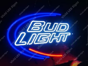 Bud Light Logo Beer 24" Vivid LED Neon Sign Light Lamp Artwork With Dimmer DS - Picture 1 of 4