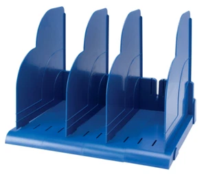 Modular Book Rack File Organiser Plastic Blue 27 x 11.3 x 26cm ND182536 - Picture 1 of 5