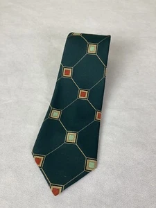 Vintage Lord Copley Necktie 4" X 56" Green Geometric Polyester - Picture 1 of 5