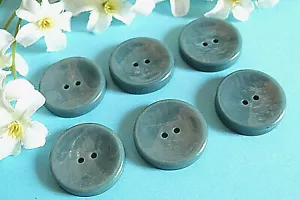 319C Stunning Buttons Vintage " Pebble " Pigeon Blue Marbled Lot 6 ÉP.1950 - Picture 1 of 4