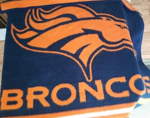 Denver Broncos NFL Throw Blanket 49 x 54" vintage Biederlack horse USA - Picture 1 of 12