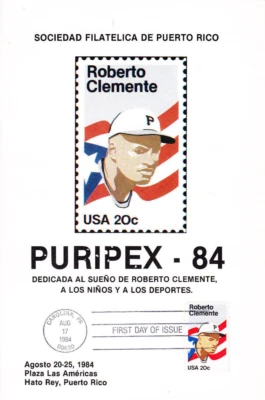 FDC #2097 Roberto Clemente Puerto Rico PURIPEX 84 Show Program 64pages Baseball - Image 1 of 4