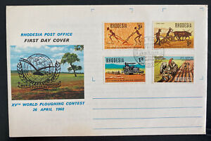 1968 Southern Rhodesia First day Cover FDC XV World Ploughing Contest