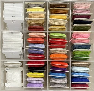 EMBROIDERY FLOSS on 47 Numbered Cards 43 Thread COLORS + Extra Cards (No Box) - Picture 1 of 6