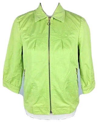 Chaqueta para mujer KASPER talla 4 bolsillos con cremallera completa mangas 3/4 elástica verde Foto 1 de 4