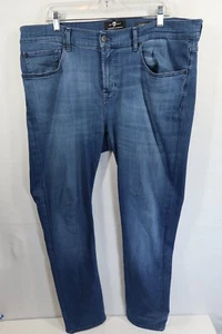Seven 7 FOR ALL MANKIND Jeans Slimmy Denim Sz 38x33 Luxe Performance Distressed - Picture 1 of 11