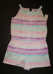 New OshKosh Girls 14 year Romper 1 Piece Outfit Soft Knit Pink Purple Pockets - Picture 1 of 2