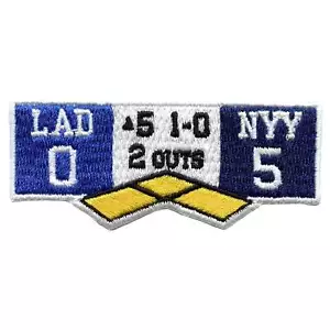 Los Angeles Trolling New York Patch Top Of Fifth Inning Game Scoreboard Embroide - Picture 1 of 1