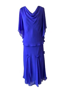 Roman Originals Vintage Purple Blue Occasions Dress / Skirt style Midi - uk 12 - Picture 1 of 7