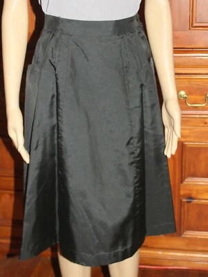 DE COLECCIÓN AÑOS 50 MARCA FLOR DE NARANJA NAILON TAFETÁN LÍNEA A FALDA CON BOLSILLOS XS 24.5 CINTURA Foto 1 de 4