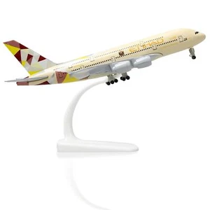 Airbus A380 1:300 UAE/Etihad Diecast Metal Airplane Model with Stand Sky - Picture 1 of 8