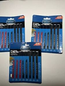Lot Of 3 Packs Of 8 Piece CENTURY DRILL & TOOL 06908 Jig-Saw Blade Sets New - Picture 1 of 6