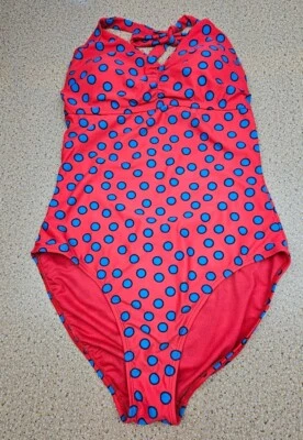 Traje de baño Old Navy de una pieza para mujer talla pequeña rojo azul lunares Foto 1 de 4