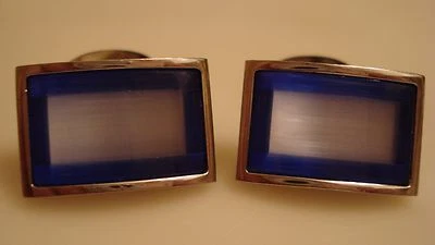 Gemelos ANGELINO RUFOLO ESPECIAL RECTANGULARES AZUL Y BLANCO Foto 1 de 4