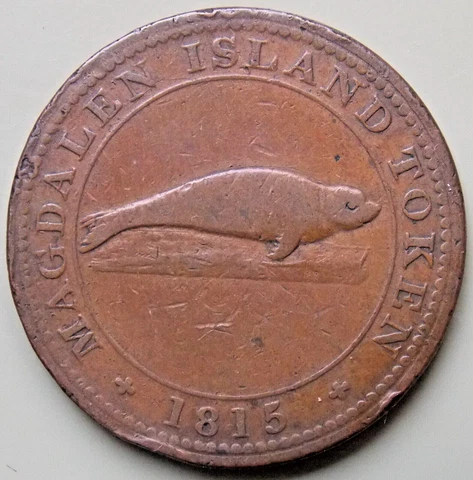 1815 LC-1  Br 520  Magdalen Island Lower Canada Canadian Colonial  Penny Token Cover