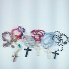 Lot Of 5 Catholic Rosary Plastic Crucifix 1 Bracelet