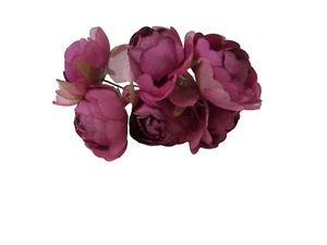 Millinery SEIDENKOHLROSEN Bündel schattiert lila Blumen Vintage Stil 6 Stück verdrahtet - Bild 1 von 8