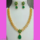 Indian Gold Plated Bollywood Wedding Ethnic Ad Cz Necklace Earring Jewelry Set