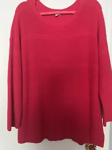 NEW! Women’s Talbots Gorgeous Shaker Pullover Round Neck Sweater Raspberry Sz 2X - Picture 1 of 5