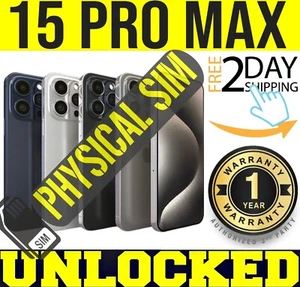 APPLE IPHONE 15 PRO MAX 256GB 512GB 1TB (UNLOCKED) ✅PHYSICAL SIM TRAY✅ ❖SEALED❖ - Picture 1 of 9