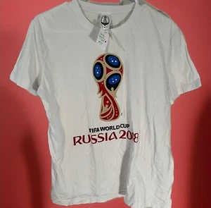 Fifa World Cup Russia 2018 T Shirt Mens Size Medium White Short Sleeve Logo - Picture 1 of 7