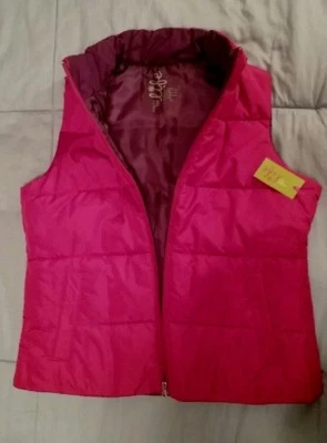 New Women's Made for Life Plum Rose Zipper Front Puffer Vest Sz Medium NWT pink - Image 1 of 4