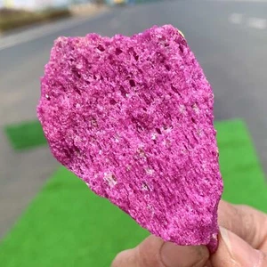 76G Natural Rough Red Corundum and Phlogo Pit Mineral Spirits Ruby Raw Gemstone - Picture 1 of 24