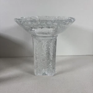 ORREFORS Pedestal Ice Candle Holder Olympic Torch Lars Hellsten Swedish 1984 - Picture 1 of 15
