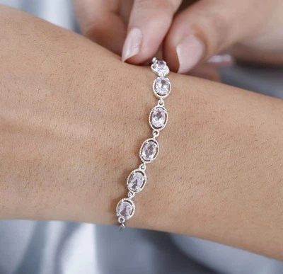 Браслет-боло из чистого серебра и нержавеющей стали с аметистом Rose De France 2,85 карата - Изображение 1 из 4