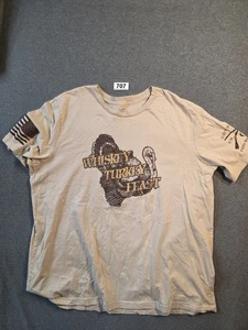 Grunt Style Men’s T-Shirt Size Large Gray Whiskey Turkey Feast - Picture 1 of 5