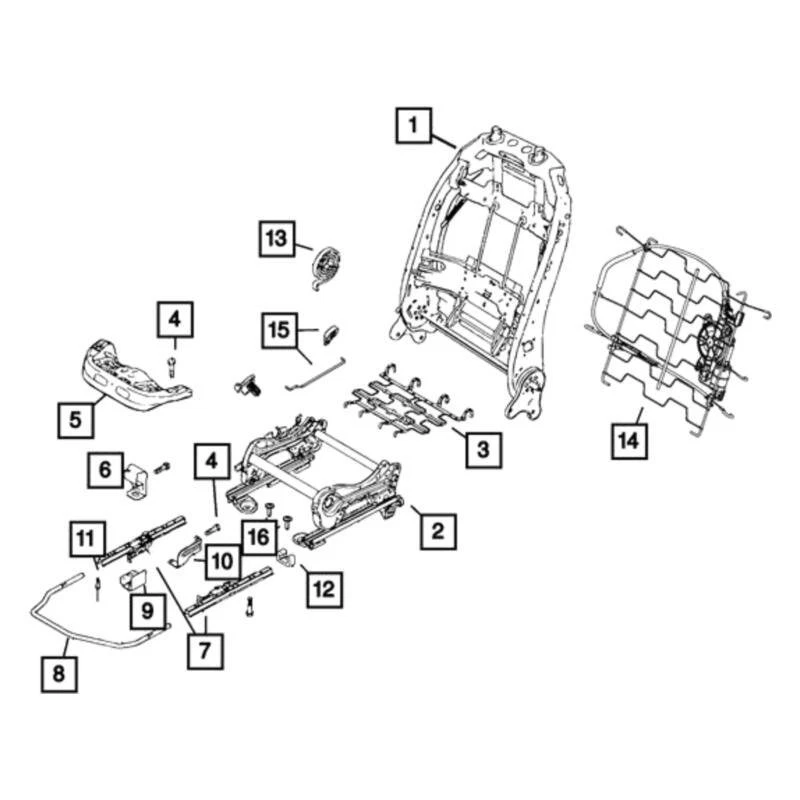 For Jeep Renegade 2018-2021 Mopar 68472071AA Front Right Rear Seat Back Frame Foto 1 de 1