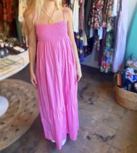 River Island Resort Maxikleid Damen L hinten gebunden gesmokt - Urlaub Sommer - Bild 1 von 10