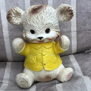 1962 EDWARD MOBLEY RUBBER TEDDY BEAR OPEN CLOSE EYES WORKING SQUEAKER BROKEN - Picture 1 of 7