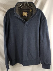 G.H. Bass & Co. Qtr. Button Up Pullover Sweatshirt Large Men's Blue Pre-Owned - Picture 1 of 6