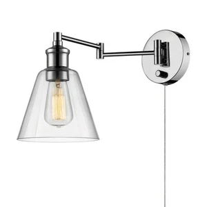 Globe Electric LeClair 1-Light Chrome Swing Arm Wall Sconce 65704 - Picture 1 of 10