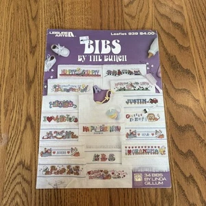 Vintage Leisure Arts Leaflet 939 Bibs by the Bunch Counted Cross Stitch Patterns - Picture 1 of 5