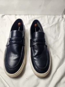 Bruno Magli Daniel Schuhe Herren Schwarz Leder Slipper Penny Halbschuhe Größe 12M - Bild 1 von 6