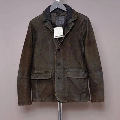 ALL SAINTS Suede Leather Blazer Jacket EXTRA SMALL Mens SURVEY Waxed Grail XS - Image 1 of 4