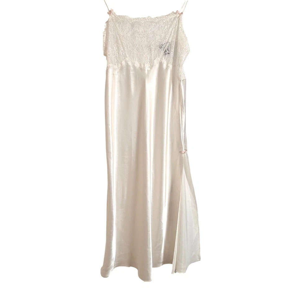 Fantasies Morgan Taylor Lencería Encaje Ribete Vestido Sin Mangas Maxi Largo Grande Foto 1 de 4