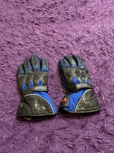 Leathers Mens Motorcycle Moto Gloves Black Leather Vintage - Picture 1 of 12
