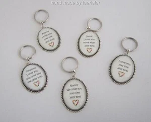 Mummy Nanny Nana I love you lots like jelly tots Key ring gift mum mothers day - Picture 1 of 11