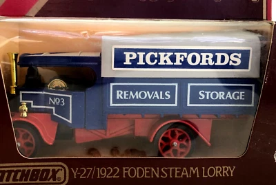 Matchbox Models of Yesteryear 1922 Foden Steam Lorry Pickfords Truck Y-27 Vtg - Image 1 of 4