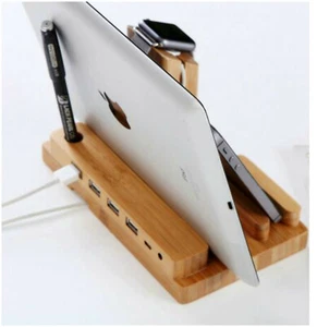 4 Port Multi USB Charging Station Stand Desk Charger Dock For iPhone iPad Tablet - Picture 1 of 10