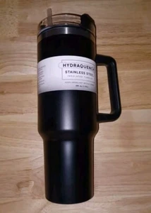 New 40 oz Hydraquench Stainless Steel Tumbler BPA Free Handle Hot or Cold Black - Picture 1 of 4