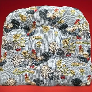 Vintage Chicken Farm Themed Dining Kitchen Sewing Chair Single Cushion Pillow - Picture 1 of 6
