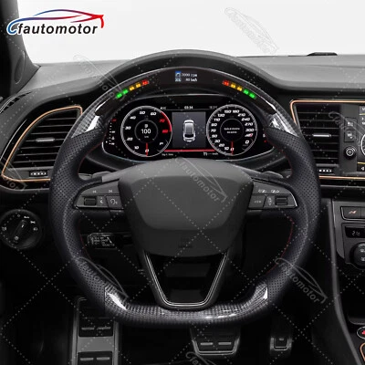 Volante LED de fibra de carbono para Seat Leon Cupra MK3 Toledo Ateca 2013-2020 Foto 1 de 4