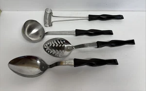 Cutco Utensils 17-JH, Olean, NY Serving Spoon, Slotted Spoon, Ladle Brown Handle - Picture 1 of 6