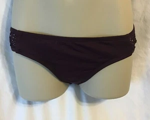 Burgundy Classic Bikini Bottom Mesh Tab swim bathing suit MOSSIMO Small - Picture 1 of 3