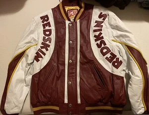 Cappotto giacca pelle vintage G-III Carl Banks Washington Redskins NFL 1X RARO nuovo con etichette - Foto 1 di 5