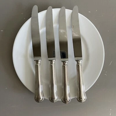 4 facas de jantar grandes Ercuis filet chinon prato de prata - Imagem 1 de 4